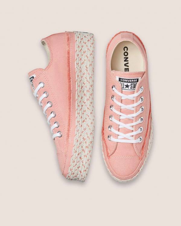 Converse Chuck Taylor All Star Espadrillos Platform Sneakers Low Lyserød | CV-520RBF