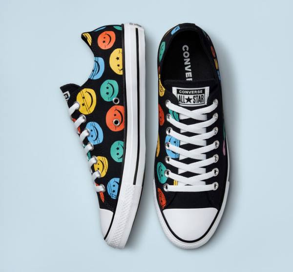 Converse Chuck Taylor All Star Happy Faces Sneakers Low Sort | CV-675XLS