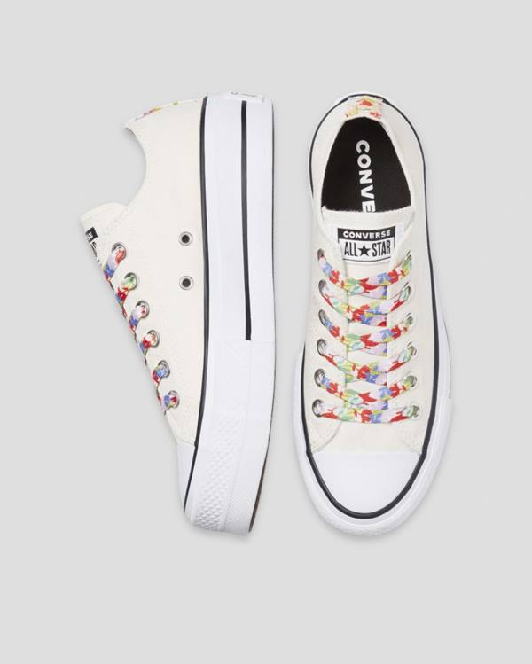 Converse Chuck Taylor All Star Lift Garden Party Sneakers Low Beige | CV-451QOW