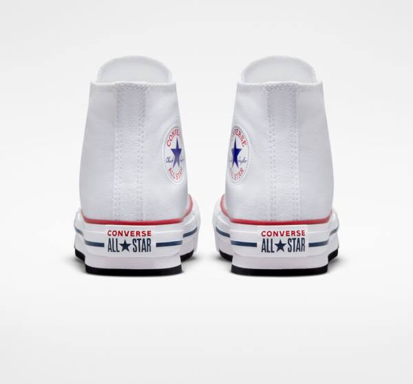 Converse Chuck Taylor All Star Lift Platform Sneakers High Hvide Mørkerød Mørkeblå | CV-182TUC