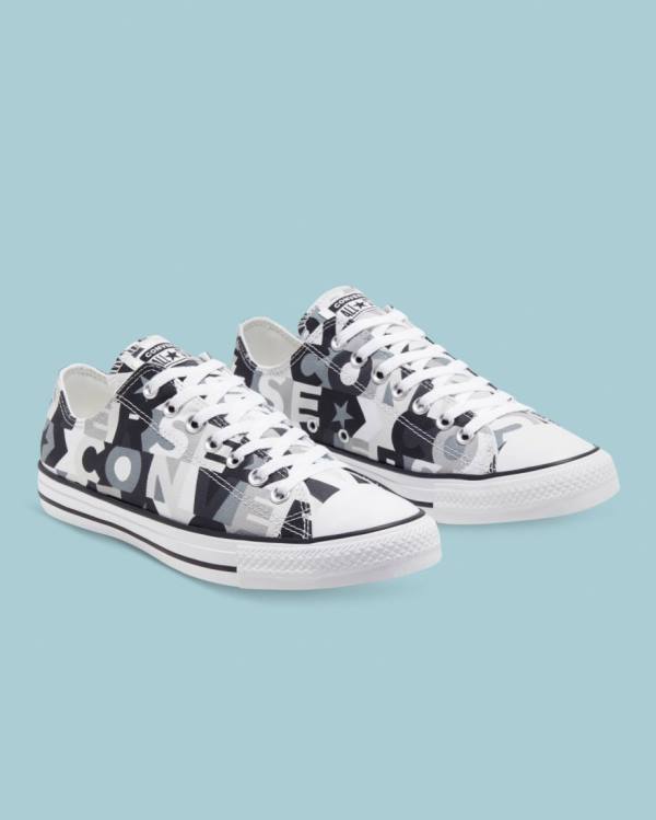 Converse Chuck Taylor All Star Logo Print Sneakers Low Sort | CV-437SMH