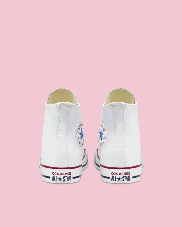 Converse Chuck Taylor All Star Læder Sneakers High Hvide | CV-217LQW