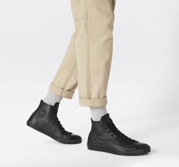 Converse Chuck Taylor All Star Læder Sneakers High Sort | CV-281CVM