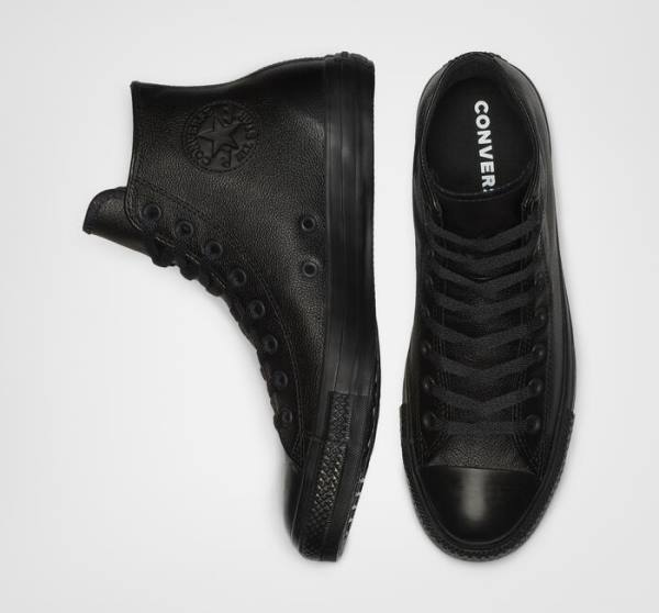 Converse Chuck Taylor All Star Læder Sneakers High Sort | CV-281CVM