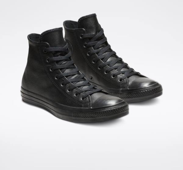 Converse Chuck Taylor All Star Læder Sneakers High Sort | CV-281CVM
