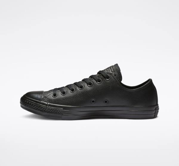 Converse Chuck Taylor All Star Læder Sneakers Low Sort | CV-604JXO