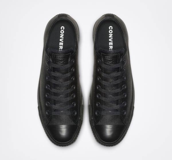 Converse Chuck Taylor All Star Læder Sneakers Low Sort | CV-604JXO