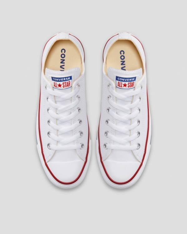 Converse Chuck Taylor All Star Læder Sneakers Low Hvide | CV-927DEN