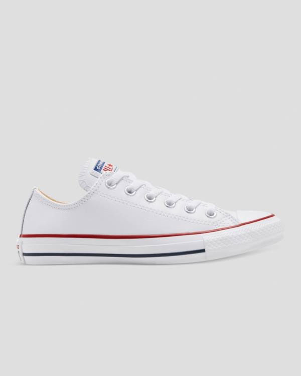 Converse Chuck Taylor All Star Læder Sneakers Low Hvide | CV-927DEN