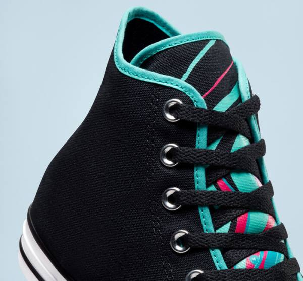 Converse Chuck Taylor All Star Marbled Sneakers High Sort Flerfarvede Hvide | CV-726LYK