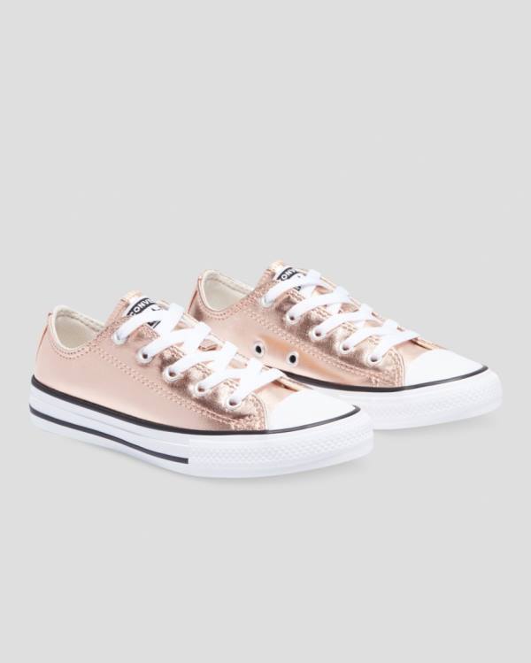 Converse Chuck Taylor All Star Metallic Sneakers Low Guld Hvide | CV-153GPC