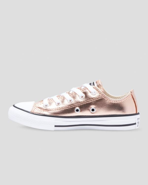 Converse Chuck Taylor All Star Metallic Sneakers Low Guld Hvide | CV-153GPC