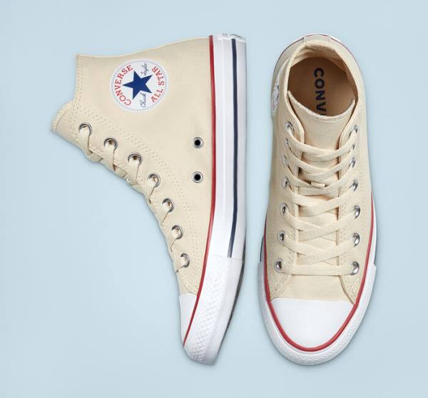Converse Chuck Taylor All Star Natural Ivory Sneakers High Beige Hvide | CV-067AMX