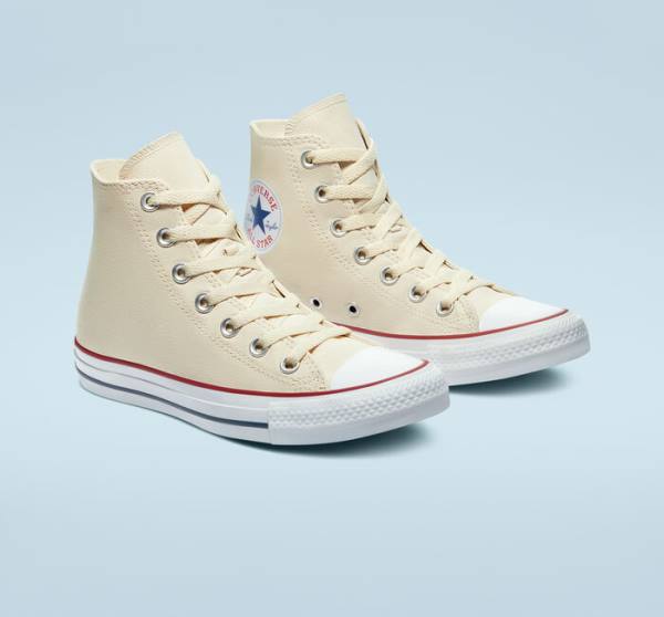 Converse Chuck Taylor All Star Natural Ivory Sneakers High Beige Hvide | CV-067AMX