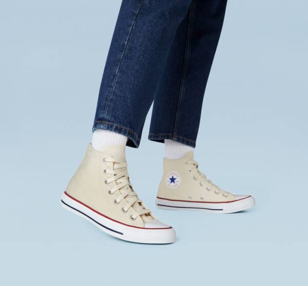 Converse Chuck Taylor All Star Natural Ivory Sneakers High Beige Hvide | CV-067AMX