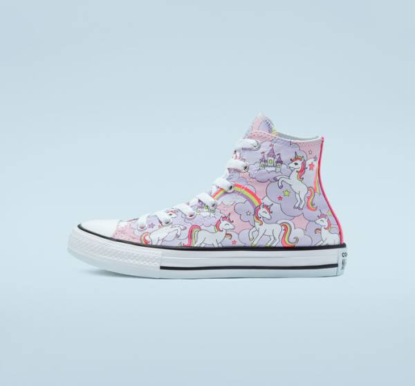 Converse Chuck Taylor All Star Neon Unicorn Sneakers High Lyserød Flerfarvede Hvide | CV-285MKY