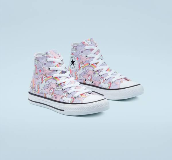 Converse Chuck Taylor All Star Neon Unicorn Sneakers High Lyserød Flerfarvede Hvide | CV-285MKY