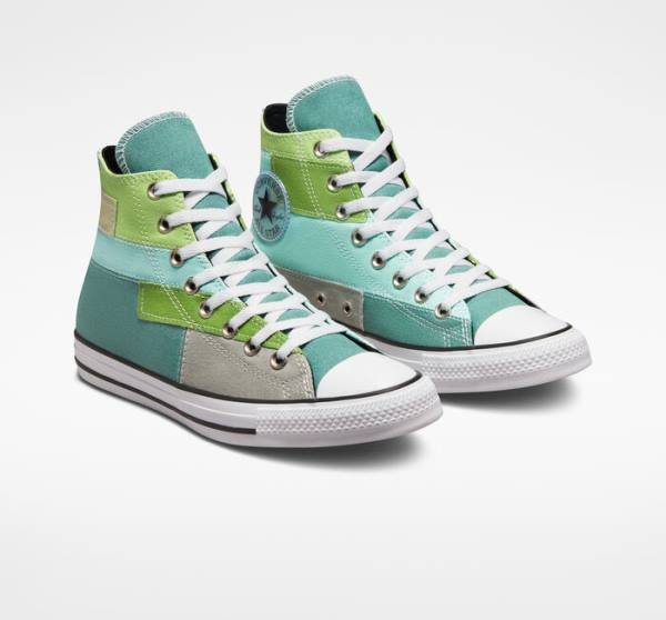 Converse Chuck Taylor All Star Patchwork Sneakers High Lysegrøn Lyse | CV-087ZIU