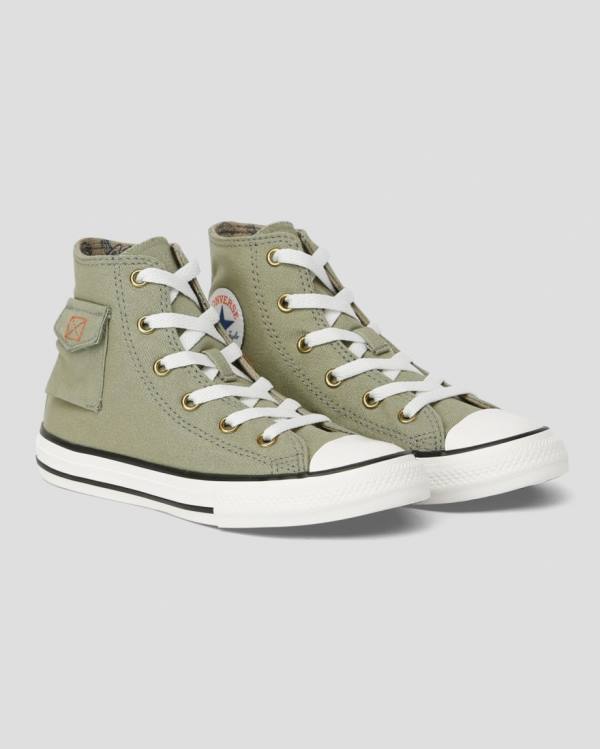 Converse Chuck Taylor All Star Pocket Camp Sneakers High Grøn | CV-563KMC
