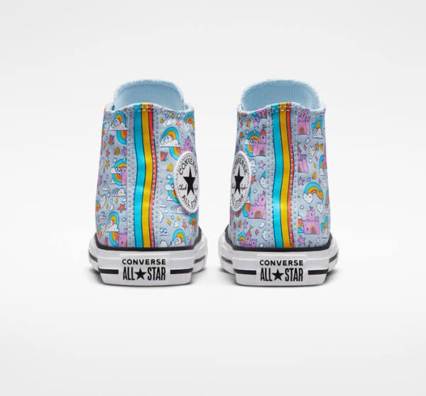 Converse Chuck Taylor All Star Rainbow Castles Sneakers High Blå Lyserød | CV-584IYN