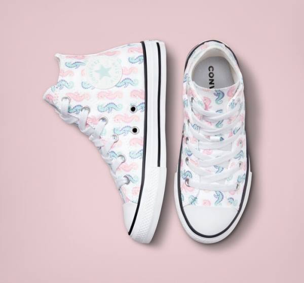 Converse Chuck Taylor All Star Seahorses Sneakers High Hvide Lyserød Lyse | CV-830SEP
