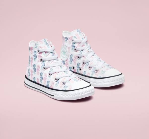 Converse Chuck Taylor All Star Seahorses Sneakers High Hvide Lyserød Lyse | CV-830SEP