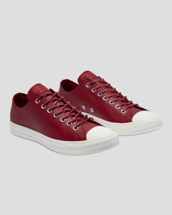 Converse Chuck Taylor All Star Seasonal Læder Sneakers Low Bordeaux | CV-672KPM