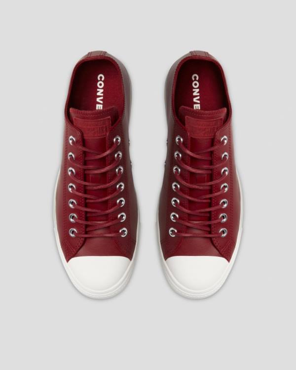 Converse Chuck Taylor All Star Seasonal Læder Sneakers Low Bordeaux | CV-672KPM