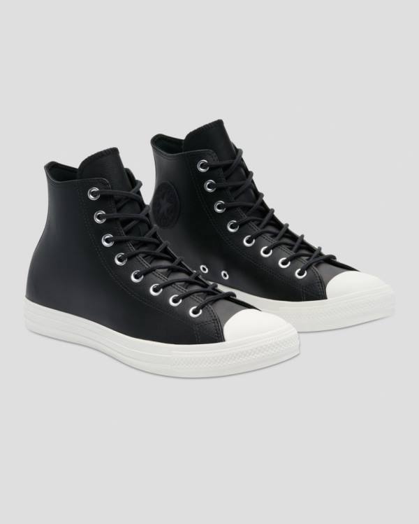 Converse Chuck Taylor All Star Seasonal Læder Sneakers High Sort | CV-924ZVJ