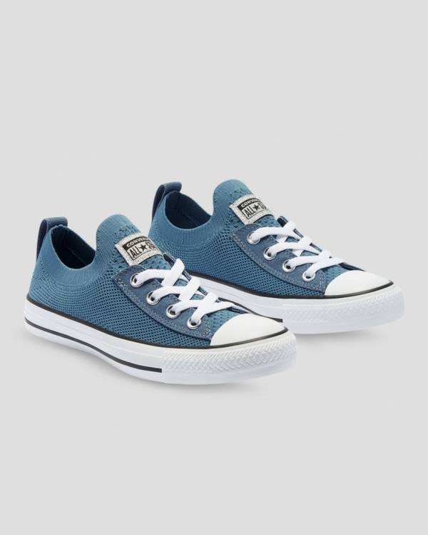 Converse Chuck Taylor All Star Shoreline Knit Glitter Sneakers Low Blå | CV-082TOP