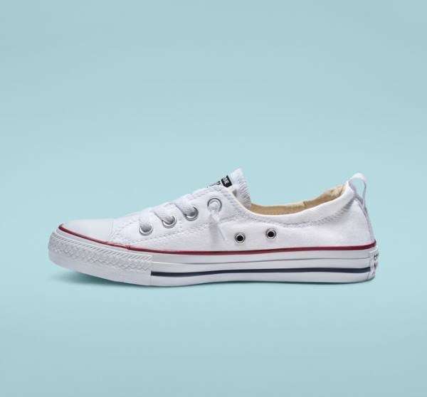 Converse Chuck Taylor All Star Shoreline White Slip On Sneakers Low Hvide | CV-483QBU