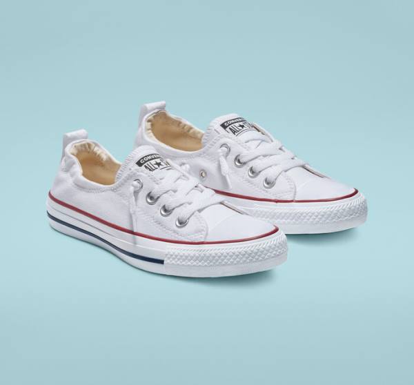 Converse Chuck Taylor All Star Shoreline White Slip On Sneakers Low Hvide | CV-483QBU
