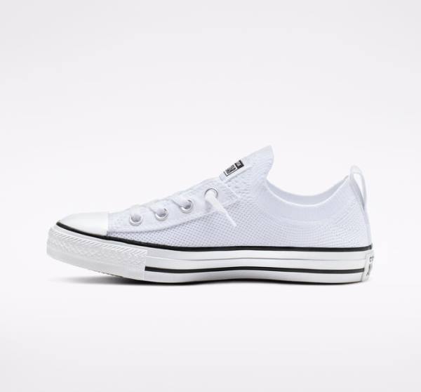 Converse Chuck Taylor All Star Shoreline Knit Slip Sneakers Low Hvide Sort Hvide | CV-639YIS