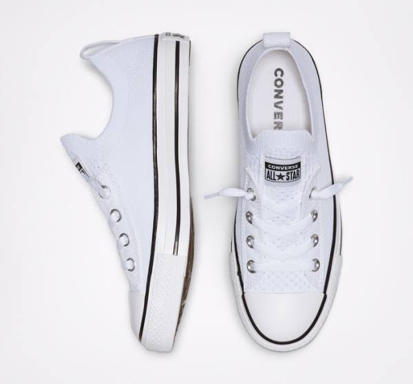 Converse Chuck Taylor All Star Shoreline Knit Slip Sneakers Low Hvide Sort Hvide | CV-639YIS