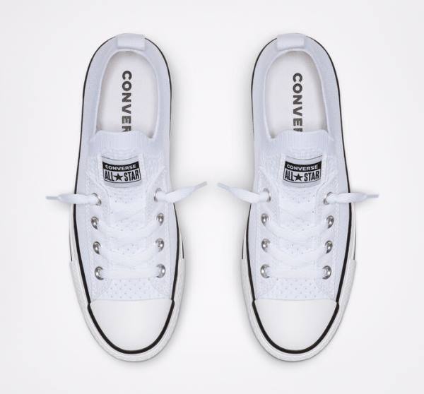 Converse Chuck Taylor All Star Shoreline Knit Slip Sneakers Low Hvide Sort Hvide | CV-639YIS