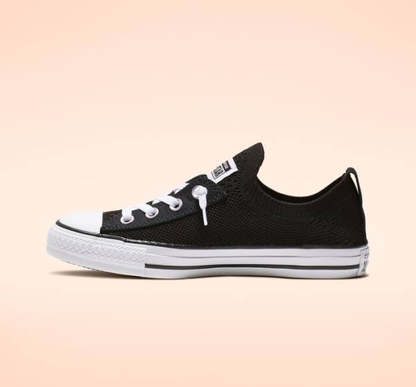 Converse Chuck Taylor All Star Shoreline Knit Slip Sneakers Low Sort Hvide | CV-743WUN