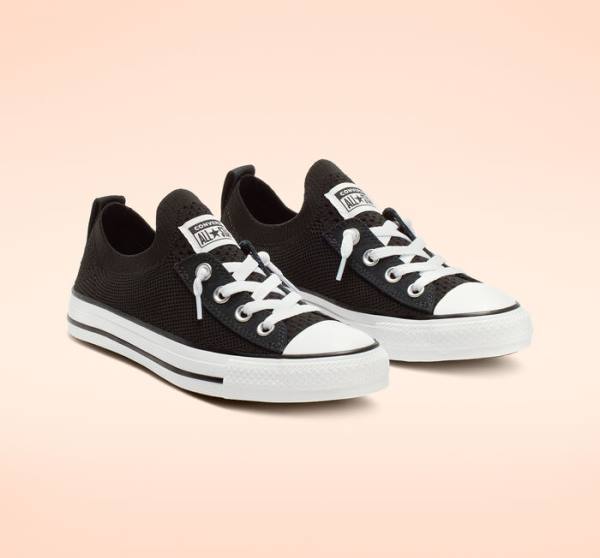Converse Chuck Taylor All Star Shoreline Knit Slip Sneakers Low Sort Hvide | CV-743WUN
