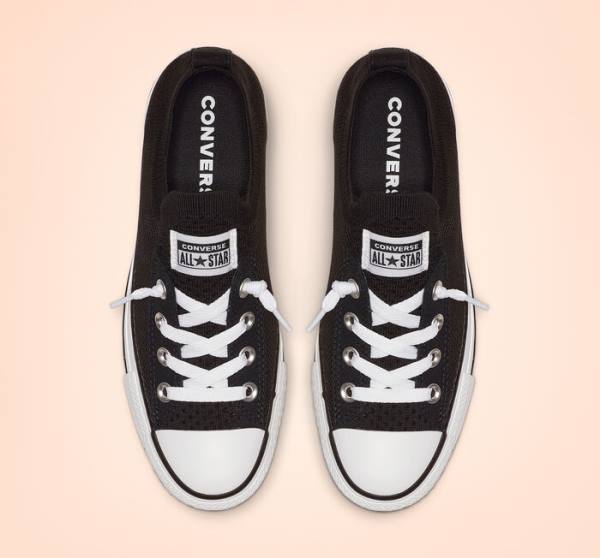 Converse Chuck Taylor All Star Shoreline Knit Slip Sneakers Low Sort Hvide | CV-743WUN
