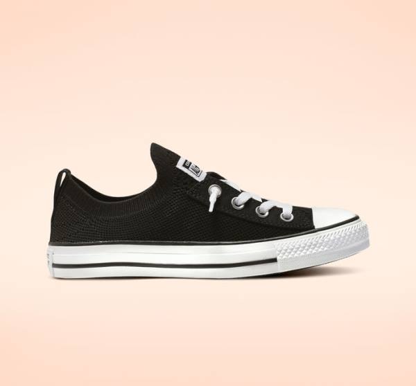 Converse Chuck Taylor All Star Shoreline Knit Slip Sneakers Low Sort Hvide | CV-743WUN