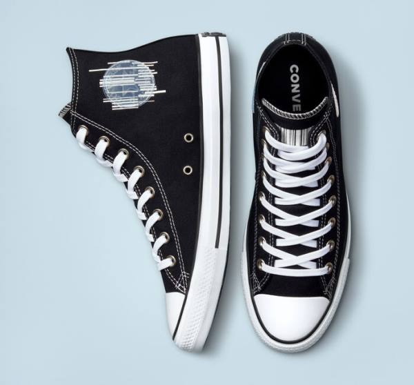 Converse Chuck Taylor All Star Translucent Barcode Sneakers High Sort Hvide | CV-235TLH
