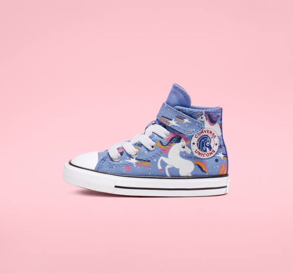 Converse Chuck Taylor All Star Unicons Hook and Loop Sneakers High Lyseblå Sort Hvide | CV-126LJZ
