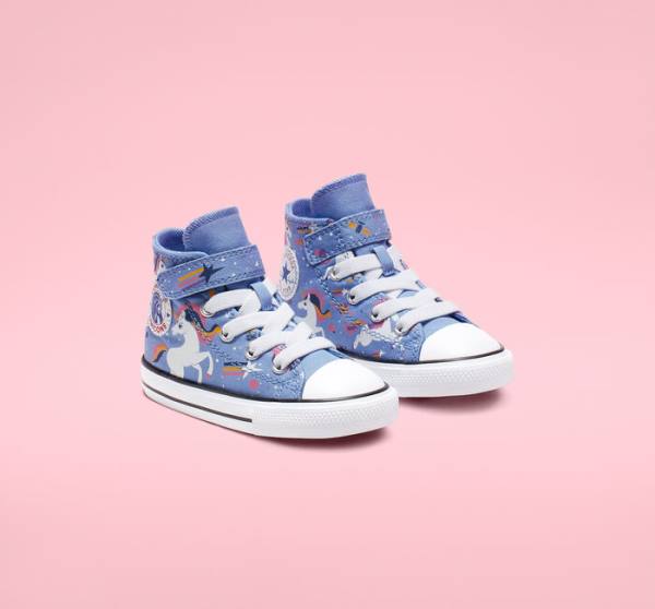 Converse Chuck Taylor All Star Unicons Hook and Loop Sneakers High Lyseblå Sort Hvide | CV-126LJZ