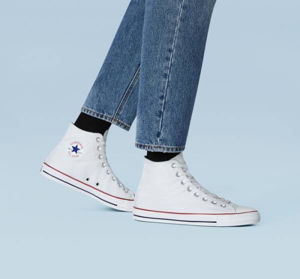 Converse Chuck Taylor All Star White Sneakers High Hvide | CV-763UEL