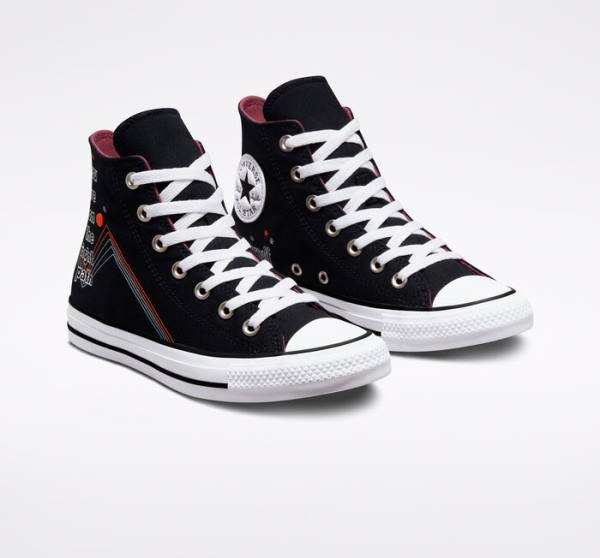 Converse Chuck Taylor All Star You Are On The Right Path Sneakers High Sort Hvide | CV-719UHF