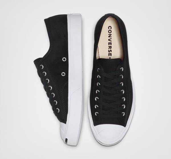 Converse Jack Purcell Canvas Sneakers Low Sort Hvide | CV-408ZEO