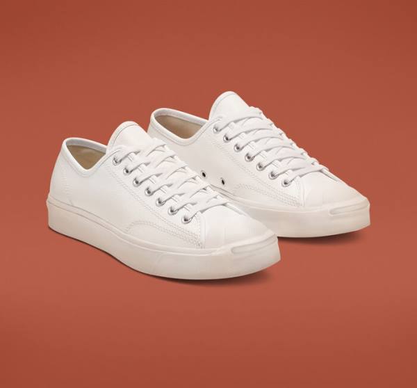Converse Jack Purcell Læder Sneakers Low Hvide Hvide Hvide | CV-146XDO