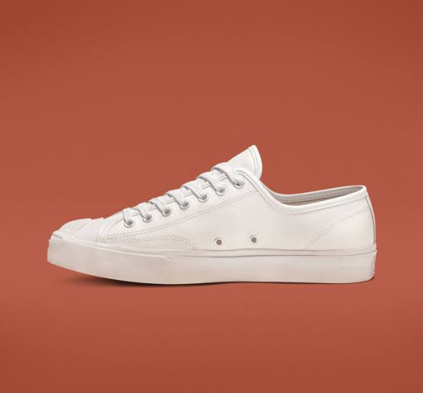 Converse Jack Purcell Læder Sneakers Low Hvide Hvide Hvide | CV-813NUD