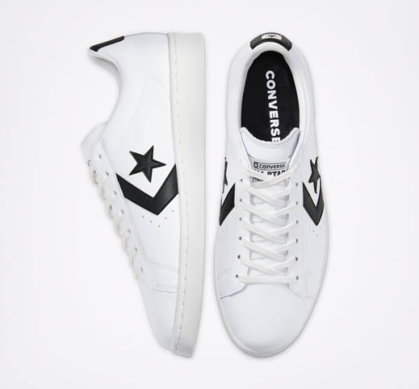 Converse OG Pro Læder Sneakers Low Hvide Sort Hvide | CV-518SVZ