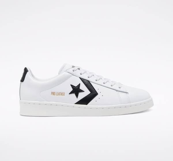 Converse OG Pro Læder Sneakers Low Hvide Sort Hvide | CV-518SVZ