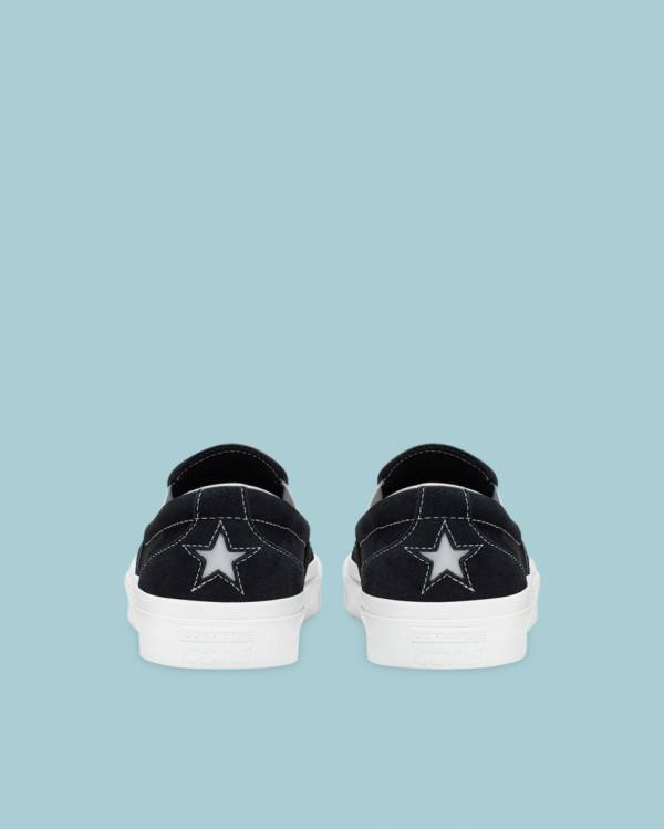 Converse One Star CC Slip On Sneakers Low Sort | CV-943QWL